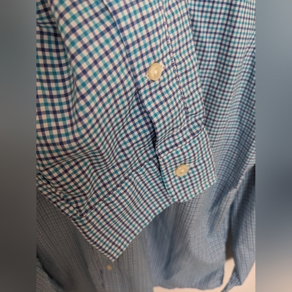 Ralph Lauren Men's blue and purple plaid cotton button down | size L - Picture 6 of 8